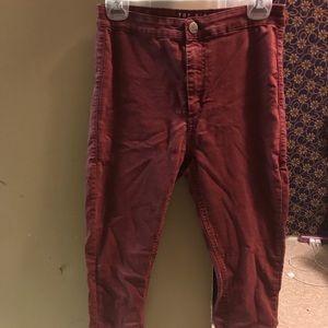 Burgundy high rise leggings